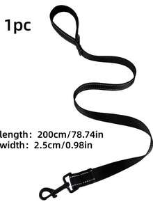 1pc Nighttime Reflective Dog Leash, Pp Explosion-Proof Handle Pad, Comfortable Grip, One Leash For Multiple Dogs - Black - View 6