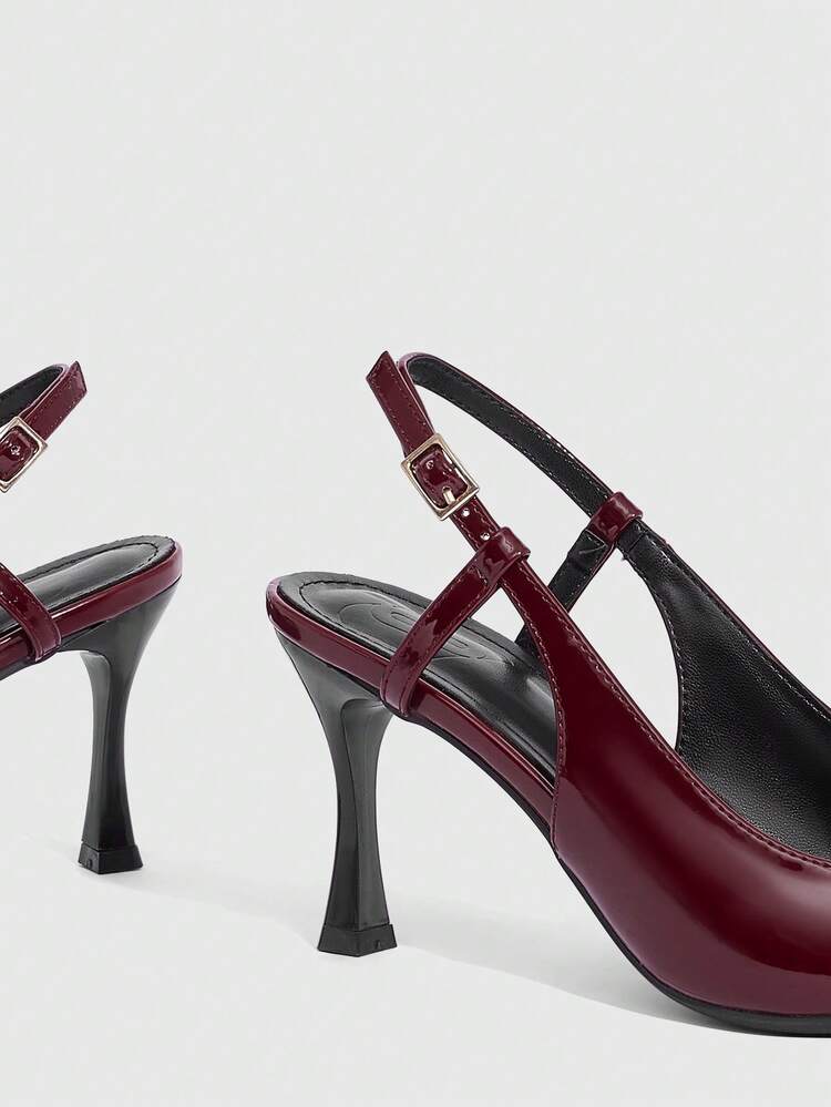 CUCCOO SZL Women's Pointed Toe Buckle Design Fashionable High Heels, Versatile For Daily Wear