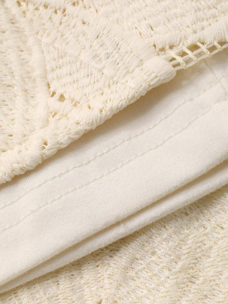 DAZY Vestido Médio Elegante Feminino com Gola Alta e Estampa Floral, Vestido de Convidada de Casamento de Outono/Inverno - Damasco - Visão 7