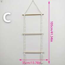 1 Set de Kit de Material DIY para Pared de Fotos Tejida, Tapiz Creativo Hecho a Mano con Cuerda de Algodón y Cáñamo para Exhibición y Decoración de Pared Colgante - Beis - Ver 6