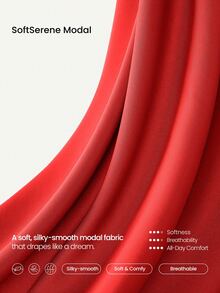 GLOWMODE SoftSerene 莫代尔撞色滚边腰部拇指孔修身拉链卫衣，适合日常休闲穿着，秋冬款 - Fiery Red - 查看 5