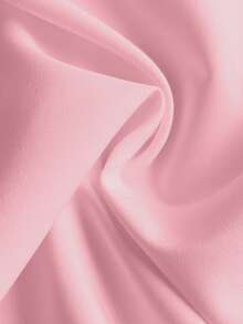 GlowEve CURVE 大码纯色立领优雅荷叶边长袖休闲衬衫 - 粉色 - 查看 4