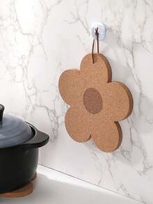 1pc Wooden Insulation Pad, Creative Flower Design Potholder For Dining Table Valentine DAY, Valentines Wedding, Birthday - Multicolor - View 7