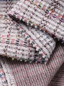 DAZY 春夏格子系带上衣和半裙套装，优雅百搭，适合情人节、婚礼、派对、时尚活动和通勤穿着。 - 藕粉色 - 查看 3