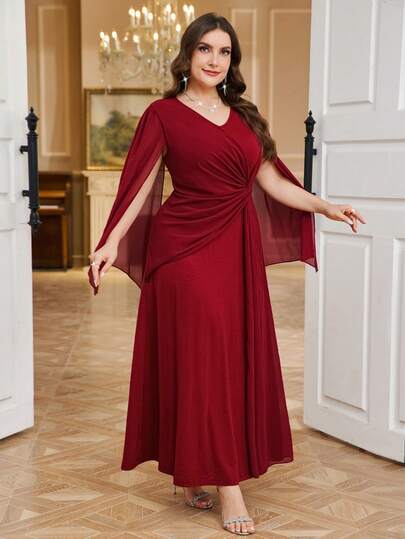 Reflora Plus Size Women Solid Color Poncho Sleeve Pleated Design Elegant Dress,
Summer Dresses For Women,Summer Clothes,Summer Outfits For Women,Spring Break Outfits, Spring Dress Women,Elegant Party Dresses For Women,Long Party Dresses,Wedding Guest Dress For Women,Wedding Party Dress, Weddings & Events, Luxury Evening Dresses For Weddings,Bridesmaid Dress,Wedding Guest Party Dress,Graduation Dress For Women, Graduation Outfit For Mother, Graduation Ceremony,Elegant Women's Ceremony Dress,Elegant Dresses For Party,Elegant Dresses For Ladies,Elegant Long Dress, Vacation Outfits Women,Holiday Outfits For Women,Summer Holiday Outfits,Summer Vacation Outfits,Casual Dresses For Women, Casual Long Dress,Luxury Women's Jalabiya, Luxury Evening Dress For Women,Luxury Evening Dresses For Weddings,Luxury Women's Abaya ,Formal Dresses For Women, Women's Social,Women's Formal Wear,Mother Of The Bride Dress Plus Size,Tea Party Dress