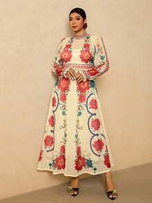 Travachic Plus Size Romantic Elegant Knit Dress - Multicolor - View 4