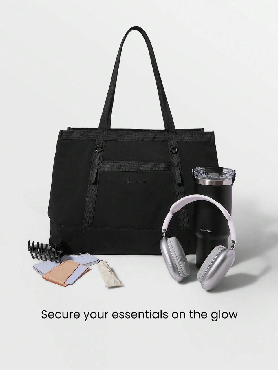 25L Maxi Tote Your Glow Water Resistant Zipper Closure Shoulder Hand Bag Gym Studio Travel Vacation Daily Casual