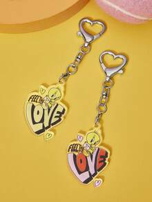 LOONEY TUNES X SHEIN Fashionable Cute Cartoon & Letter Pattern Keychain