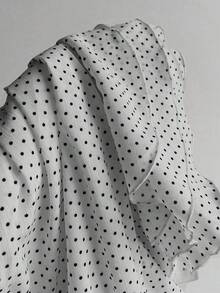 Elamini Chân váy ngắn xếp ly nhiều lớp thời trang mới, thiết kế ngọt ngào, chân váy chữ A chấm bi bồng bềnh kiểu dáng nghỉ mát sành điệu - Màu Xám nhạt - Xem 5