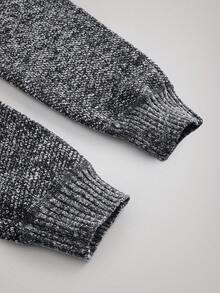 Officeau Men's Elegant Casual Comfortable V-Neck Knit Cardigan Sweater, Spring/Autumn/Winter, Long Sleeve Top - Dark Grey - View 5