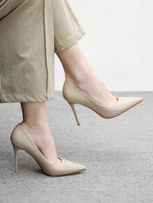 CUCCOO BIZCHIC Giày cao gót mũi nhọn, gót mảnh, gót trung bình dành cho nữ, thanh lịch và đa năng, thoải mái, dễ mang, phù hợp cho công sở, hẹn hò, dự tiệc và các dịp trang trọng. - Màu hạnh nhân nhạt - Xem 4