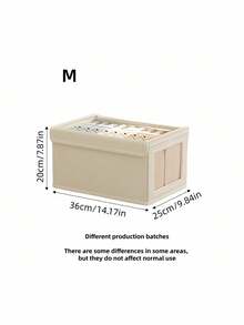 Breathable Linen Storage Box See Through Window Design Foldable Closet Organizer Home Decluttering Essential Two Pack Set Space Saver - Beige - View 17
