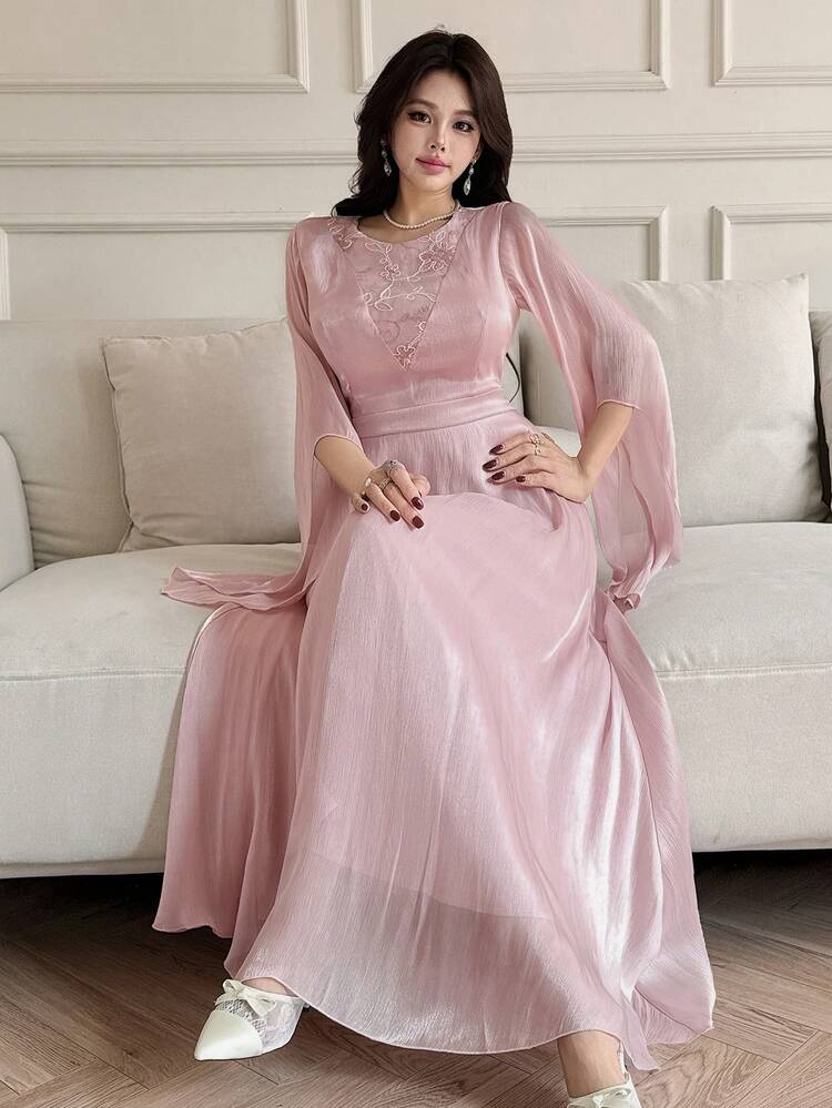 Spring/Summer Formal Dress, Elegant Satin Dress For Wedding, Party, Prom, Commute Maxi Dress Sundress