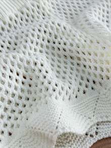 Sweetra 女士时尚可爱性感沙滩镂空樱桃针织毛衣短裤套装，夏季 - 白色 - 查看 6