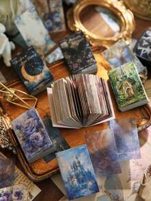 Mini Scrapbooking Paper, Lost Ruins Series, Vintage Dreamy Romantic Galaxy Background Material For Decorating Notebook, Picture Frame, Phone Case, Garbage Journal, Scrapbook DIY Back To School - one-size - View 4