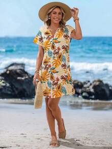 Sylviya 女士休闲V领度假印花连衣裙 夏季连衣裙 夏季服装 沙滩裙 沙滩装 度假装 女士夏季假日装 印花连衣裙 度假装 女士夏季连衣裙 女士度假装 - 彩色 - 查看 5