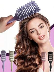 Bộ 2 lược chải tóc định hình lọn xoăn mới, tạo kiểu và định hình lọn xoăn cho nữ, lược tạo kiểu tóc xoăn để chải và tạo hình, lược massage huyệt đạo da đầu, răng lược rỗng, răng lược mềm, giảm hiện tượng kéo giật và tách lọn tóc, định hình lọn tóc xoăn. - Nhiều màu - Xem 1