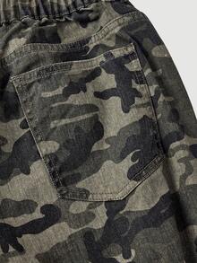 SHEIN MOD 大码女式宽松破洞喇叭牛仔裤，蓝色 - 彩色 - 查看 4