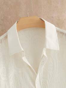 HIMLAND Men's Casual Loose Fit Cashew Print Short Sleeve Single-Breasted Shirt Premium Textured Fabric  Summer Wardrobe Essentials Casual Outfit Ideas Laid-Back Look  Daily Essential Wardrobe Staple Basic Style All-Match Style Go-To Piece Mix-And-Match Item Casual Versatile Style  Summer Wardrobe Essentials Casual Outfit Ideas Laid-Back Look Premium Textured Fabric  Daily Essential Wardrobe Staple Basic Style All-Match Style Go-To Piece Mix-And-Match Item Casual Versatile Style Hand-Beaded Ummer Wardrobe Essentials Casual Outfit Ideas Laid-Back Look Designer Style - Apricot - View 8