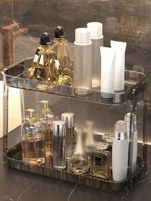 1pc Bathroom Organizer Shelf Toilet Washstand Makeup Holder Desktop Storage Rack,For Holiday Beach, Bathroom Collection, Bedroom Collection, Large Capacity - Clear - View 2