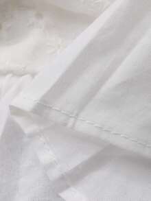 DAZY 女童V领荷叶边蕾丝镂空上衣和A字裙两件套