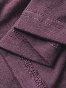 DAZY Women's Minimalist Solid Color Loose Robe - Purple - View 7