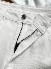 GlowEve Women's Embroidered Pocket Loose Casual Versatile Denim Shorts - White - View 5