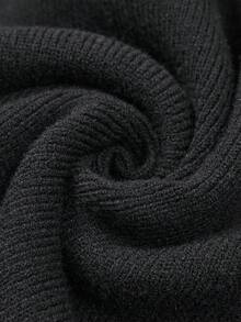 Franclia Đầm len nữ cổ chữ V hở lưng, kiểu dáng thời trang và thanh lịch, màu đen trơn, ngắn, thích hợp cho mùa xuân và mùa hè. - màu đen - Xem 7