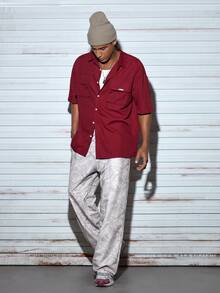 Modcrash 男士休闲涂鸦印花拉链连帽衫，百搭街头服饰，适合秋冬春夏夏季穿着，适合日常穿着，宽松版型，夏季度假装扮，复古美式风格，男女皆宜，宽松版型夏季服装——适合日常穿着和夏季度假装扮。 - 杏色 - 查看 7