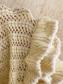 Soleia Váy ngắn đan dây buộc cổ nhiều lớp viền bèo nhún mới, thích hợp cho tiệc tùng, hẹn hò, ngày lễ tình nhân, lễ Phục sinh, lễ hội hóa trang, trà chiều, bãi biển, du ngoạn, kỳ nghỉ thành phố, mặc nhiều lớp cho mùa thu/đông - Màu be - Xem 8