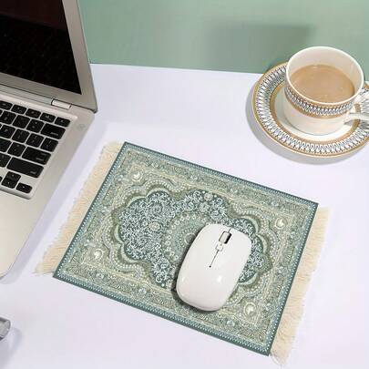 Persian Carpet Design Style Mouse Pads, Rubber Mouse Pads With Tassels, Office Wrist Guards, Can Be Used As Coffee Coasters, Can Be Used As Table MATS