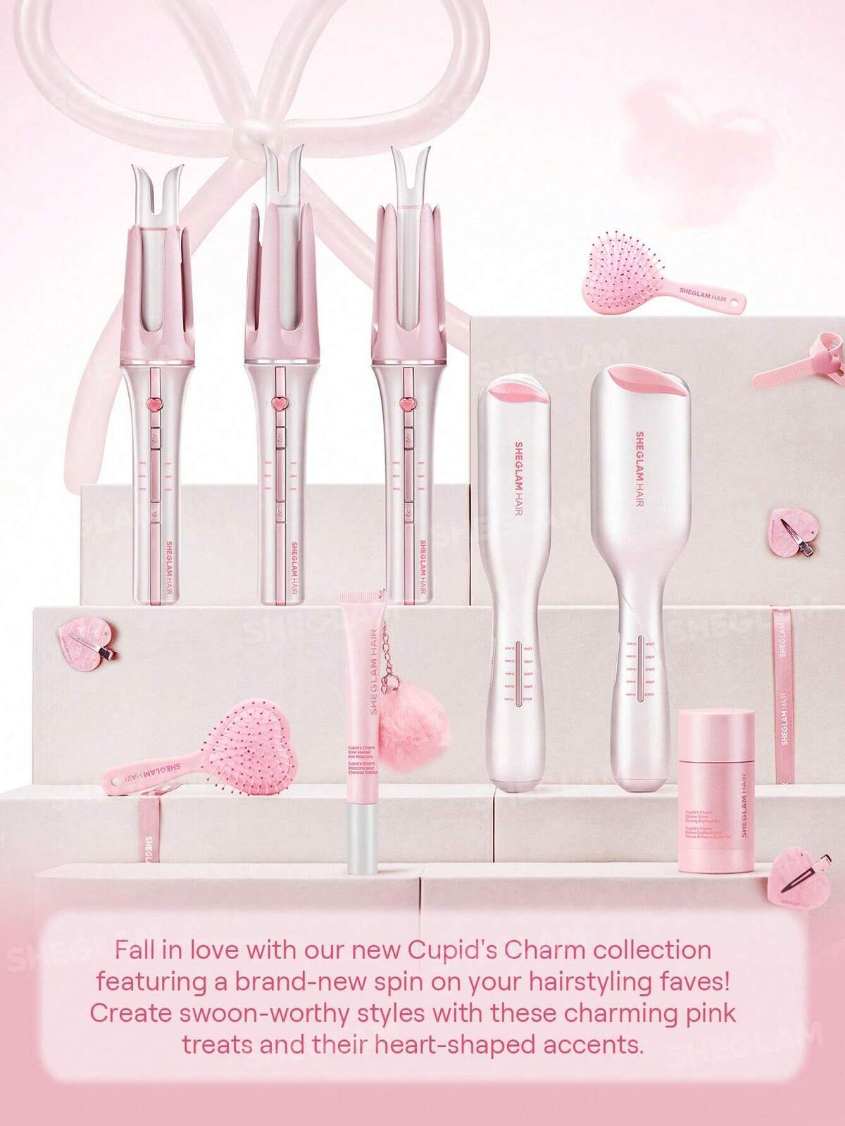 Cupid's Charm Sweet Heart Paddle Brush