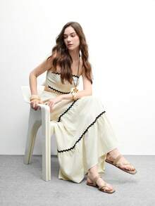 CUCCOO BIZCHIC Giày sandal đế bằng thời trang nữ, kiểu dáng thường ngày, đa năng, phù hợp cho đi du lịch, đi làm, đi biển. - Màu be - Xem 6