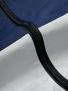 Manfinity Homme 宽松男士长袖双色字母印花抽绳连帽户外防风夹克，秋季款