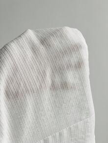 Elamini 女士白色V领荷叶边修身泡泡袖衬衫 - 白色 - 查看 6