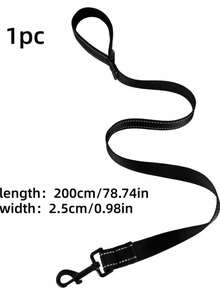1pc Nighttime Reflective Dog Leash, Pp Explosion-Proof Handle Pad, Comfortable Grip, One Leash For Multiple Dogs - Black - View 11
