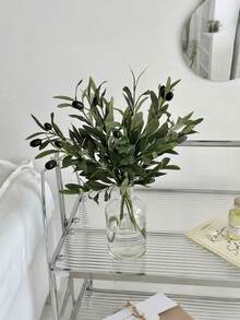 2/4pcsArtificial Eucalyptus Leaves, Autumn Fake Eucalyptus Branches With 3 Forks, Suitable For Wedding Decor, Valentine's Day Decor, Birthday Decor, Anniversary Decor, Home Decor, Tabletop Decor, Bedroom & Bathroom Decor, Desk Decor, Room Decor, Autumn Decor, Planter Decor, - Style B - View 4