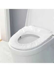 50片装旅行马桶垫，加厚无纺布马桶垫，一次性旅行马桶垫，防水一次性马桶垫 - 便携旅行浴室马桶垫 - 无纺布材质 - 保护您的马桶免受细菌侵害，保持清洁卫生 - 白色 - 查看 4