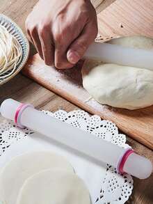 SHEIN Basic living 1pc Non-Stick Rolling Pin, Adjustable Dough Roller For Baking - White - View 1