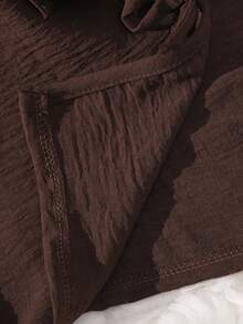 SHEIN 2pcs/Set Casual Minimalist Fashion Set For Teenage Girls, Includes Solid Color Sleeveless Cardigan With Bow And Solid Color Casual Shorts, Suitable For Daily Wear, Walking, And Staying At Home