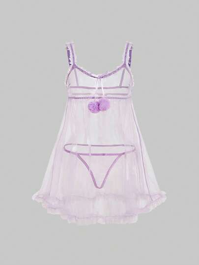 Kawaii Ensemble de lingerie robe de poupée mignonne et string pour femmes