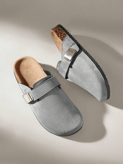 Solecia Women's Metal Decor Casual Slip-On Flat Shoes, Versatile & Fashionable