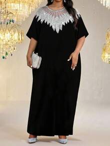 SHEIN Lady Đầm dạ hội thanh lịch cỡ lớn đính sequin lấp lánh - Nhiều màu - Xem 2