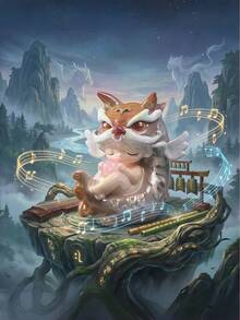 POKOJA LAND Caja ciega (sin relleno de peluche) Figura decorativa de personaje de dibujos animados lindos, Caja ciega de bestias mitológicas chinas y paisajes - Colección de 7 figuras misteriosas regulares + 3 temáticas - Marea juega caja ciega - Ver 10