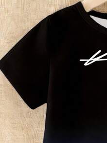 2pcs/Set Toddler Boys' Casual Creative Gradient Letter Graphic Print Short Sleeve T-Shirt And Shorts Set, Comfortable Daily Wear, Suitable For Spring, Summer And Autumn Kids Summer Sets Boy Boy Casual Sets Boy Short Sets Kids Summer Outfits - Multicolor - View 7