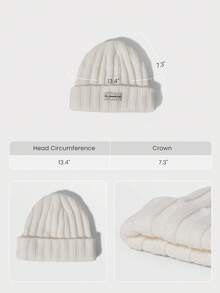 GLOWMODE Mũ len dệt kim mềm mại, ấm áp, co giãn cho trẻ em, thích hợp mặc ngoài trời mùa đông, đi tuyết hàng ngày. - Màu be - Xem 6