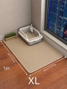 1pc Suitable For Small, Medium, And Large Double-Layer Waterproof Cat Litter Mats, Washable Cat Litter Cleaning Mat, 1.2 Cm Thick Cat Litter Box Mat - Coffee Brown - View 6