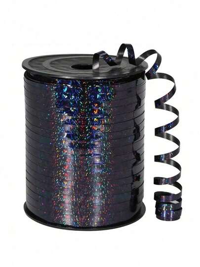 1/2 szt. Czarna wstążka, karbowana, brokatowa, błyszcząca metaliczna lina do pakowania prezentów, sznurek do balonów, świąteczne dekoracje na przyjęcia, wesele, urodziny, uroczystości świąteczne, bukiety, pakowanie kwiatów, materiały do rękodzieła, Walentynki