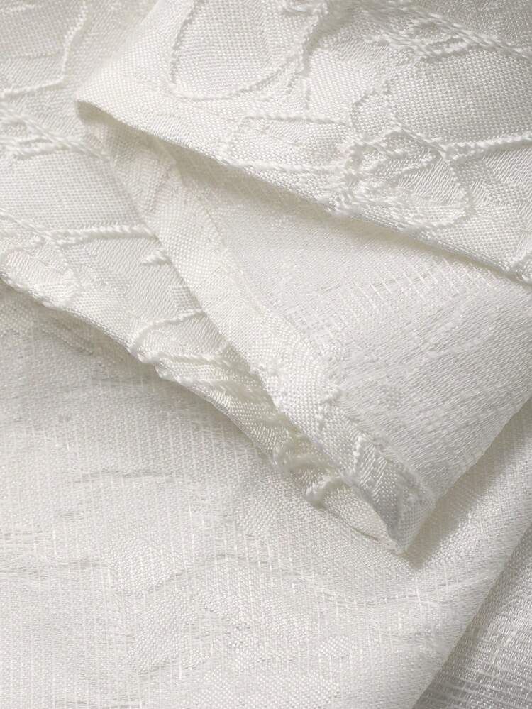 Women's Elegant Solid Color Textured Round Neck Puff Sleeve Shirt And Skirt 2 Pieces Set, Spring/Summer,Wedding Guest Dress Women