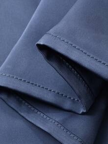 Dazy-Less Đầm nữ màu trơn cổ đứng tay raglan kiểu dáng thường ngày, thích hợp cho công sở và mùa hè. - Màu xanh lam - Xem 4